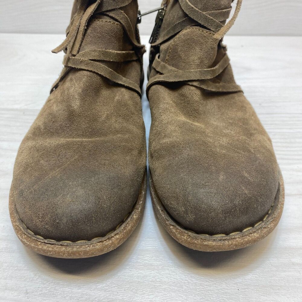 Born Tarkiln Booties Women's Size 9 Brown Suede Leather Lace Up Ankle Boots - Picture 5 of 10